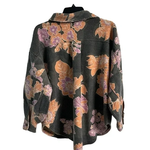 Free People Printed Ruby Jacket in Charcoal Combo Size Med NWT - Picture 15 of 16